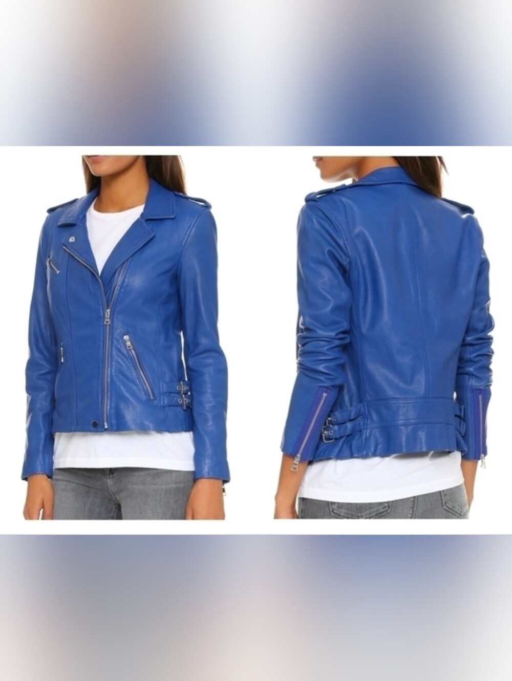 Rebecca Taylor washed leather motorcycle jacket